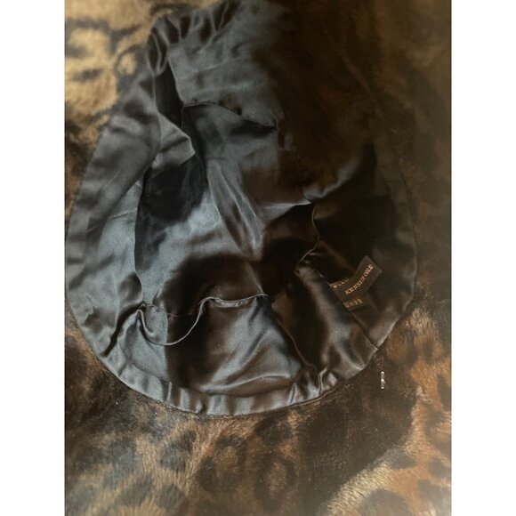 Kenneth Cole Brown Animal Print Velour Bucket Hat Cap One Size - Picture 4 of 6